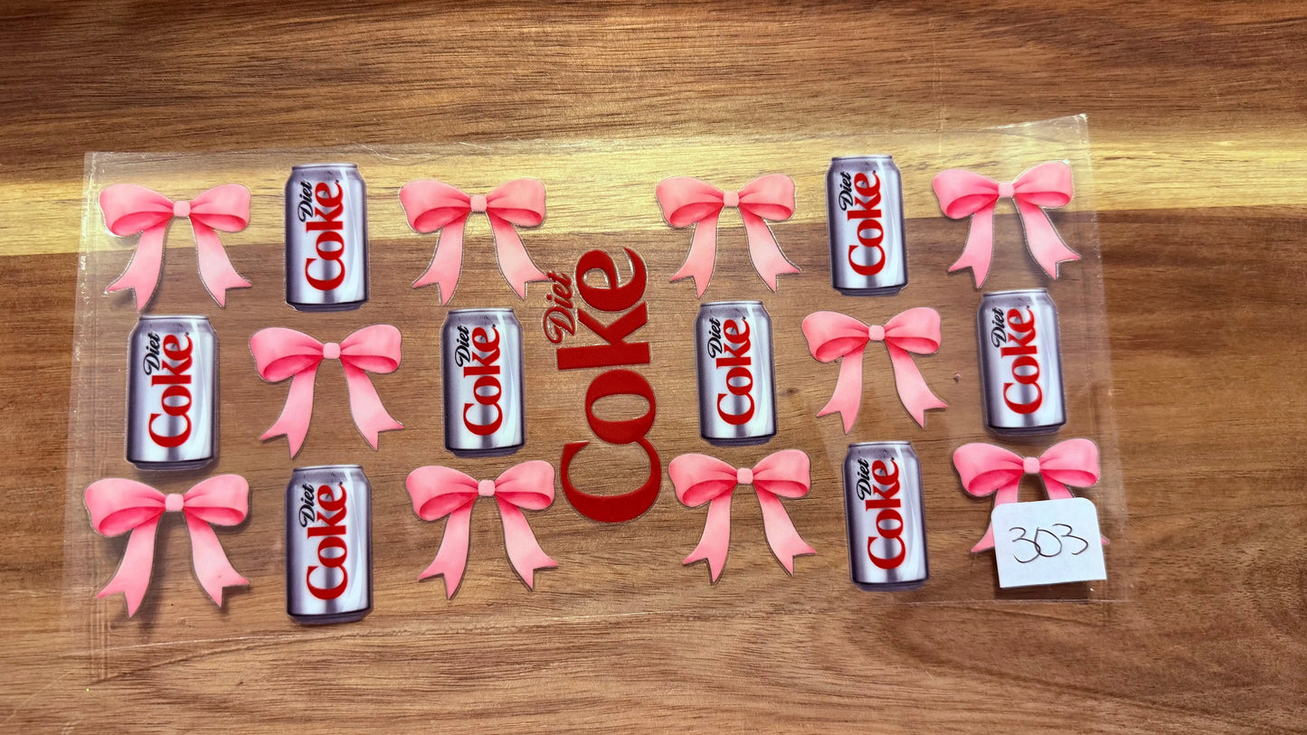 #303 Diet Cola with a pink bow K's Krafty Barn
