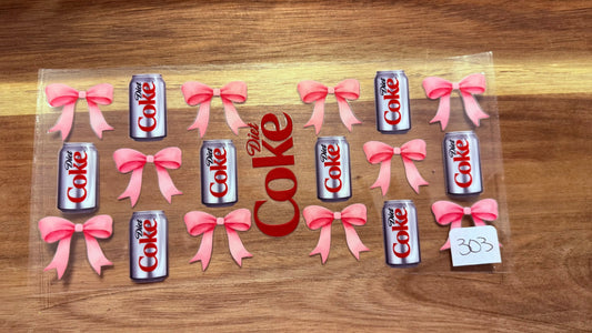 #303 Diet Cola with a pink bow K's Krafty Barn