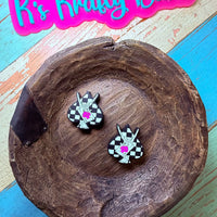 Silicone Focal Bead- Rebel f*** checkered K's Krafty Barn