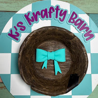 Silicone Focal Bead- Teal bow