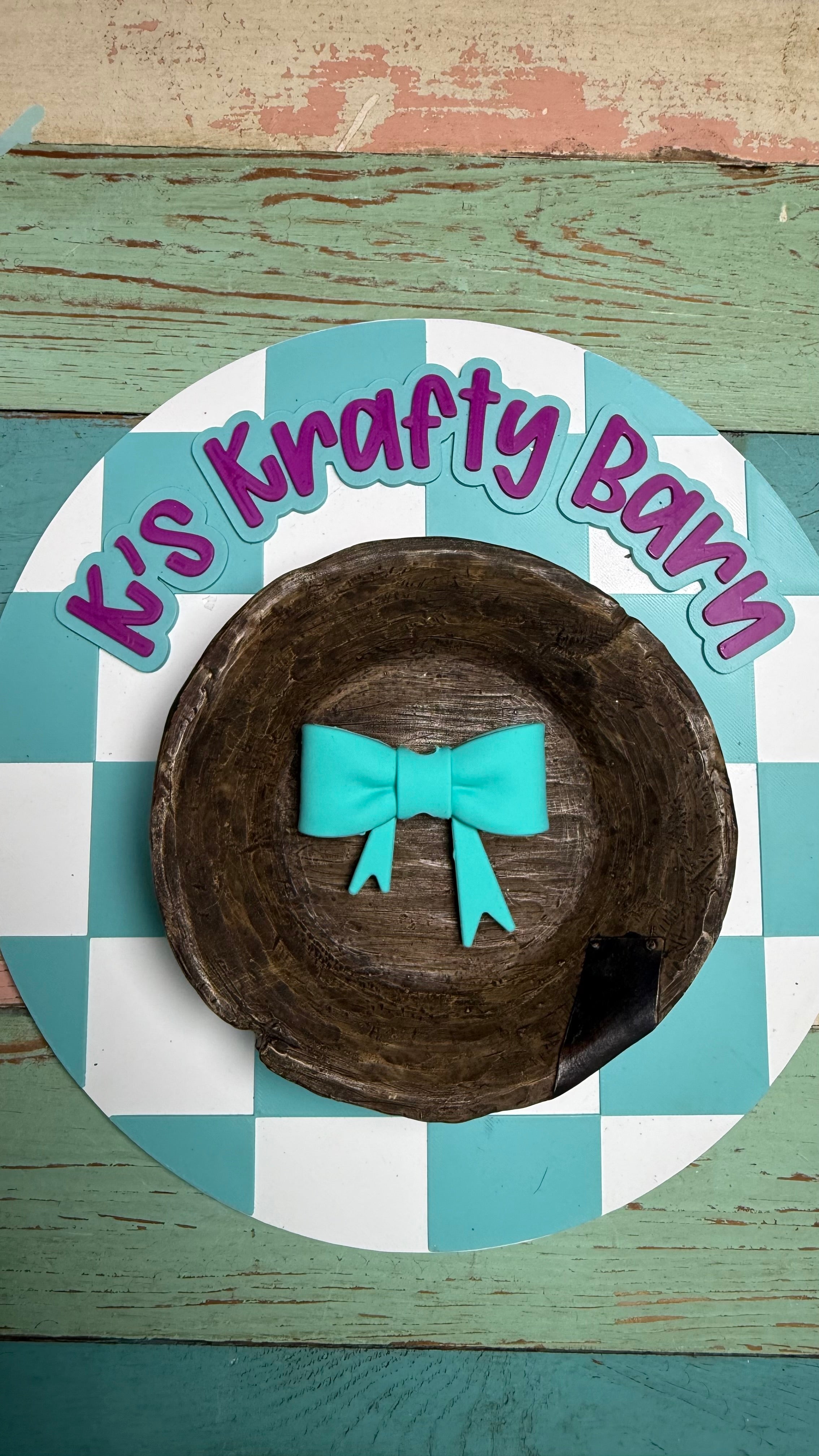 Silicone Focal Bead- Teal bow