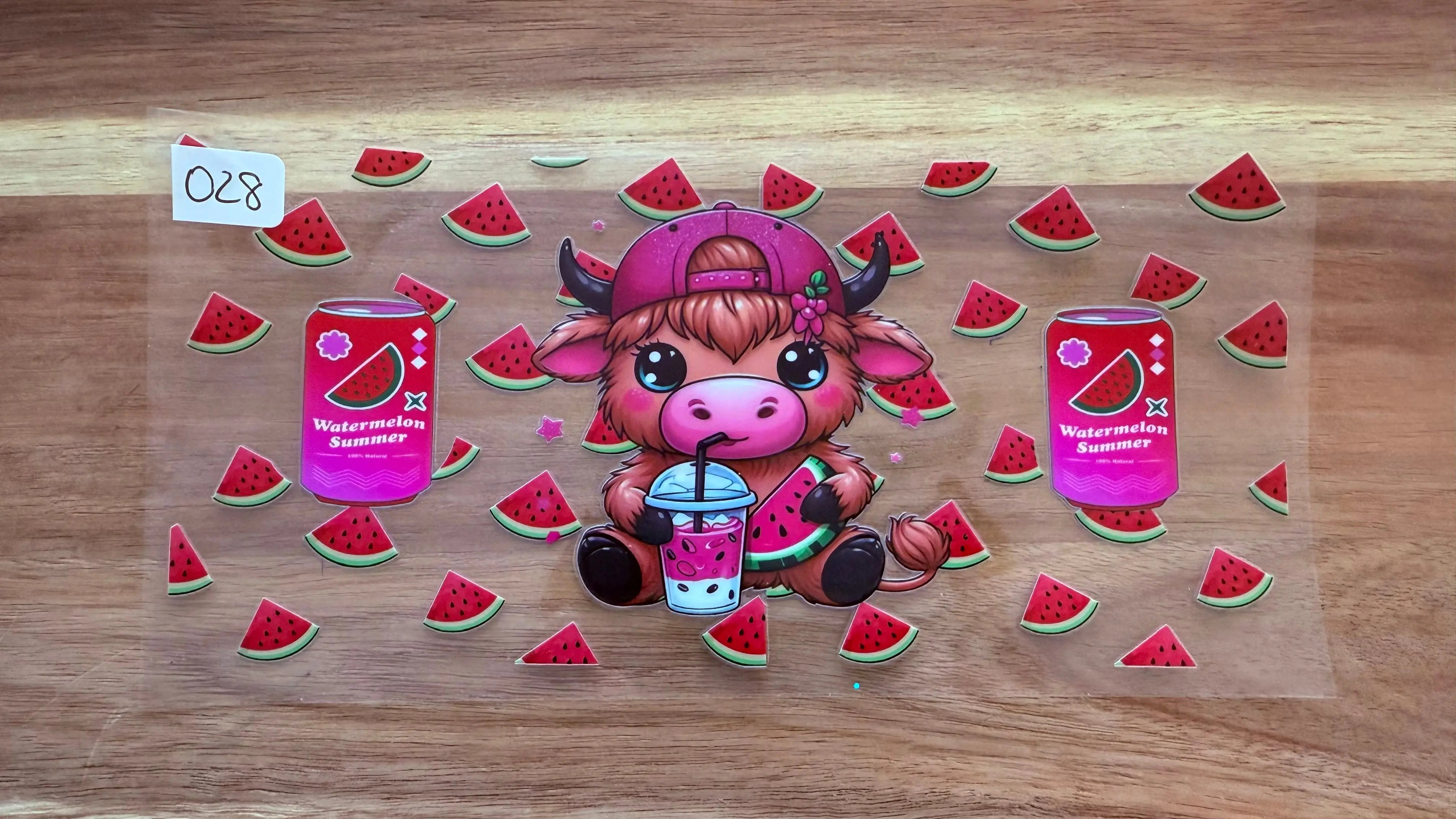 #28 Cow with watermelon drink K's Krafty Barn