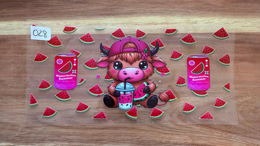 #28 Cow with watermelon drink K's Krafty Barn
