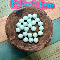 15mm Solid Silicone Beads- Mint swirl K's Krafty Barn