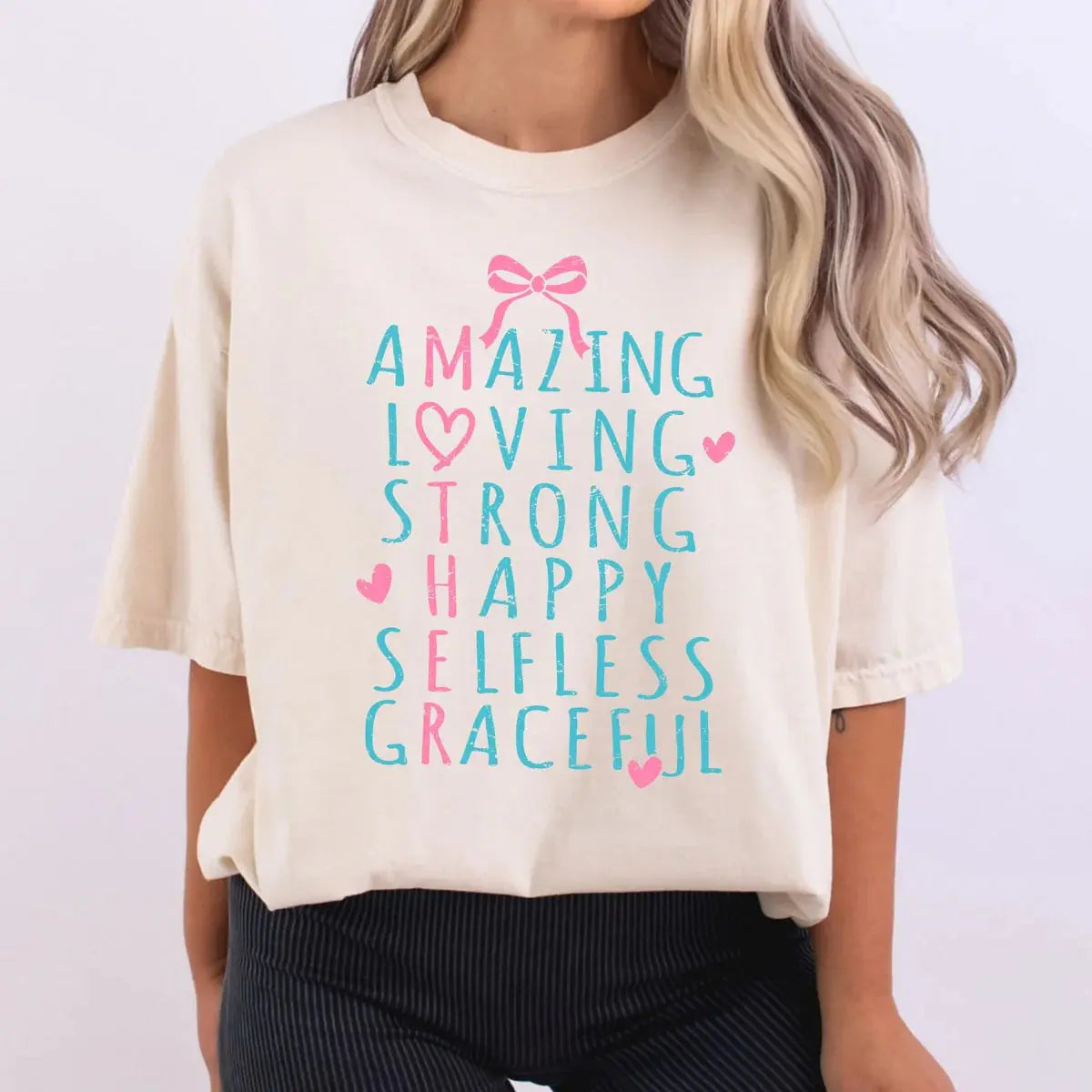 Amazing Loving Strong Happy Selfless Graceful Mom Shirt K's Krafty Barn
