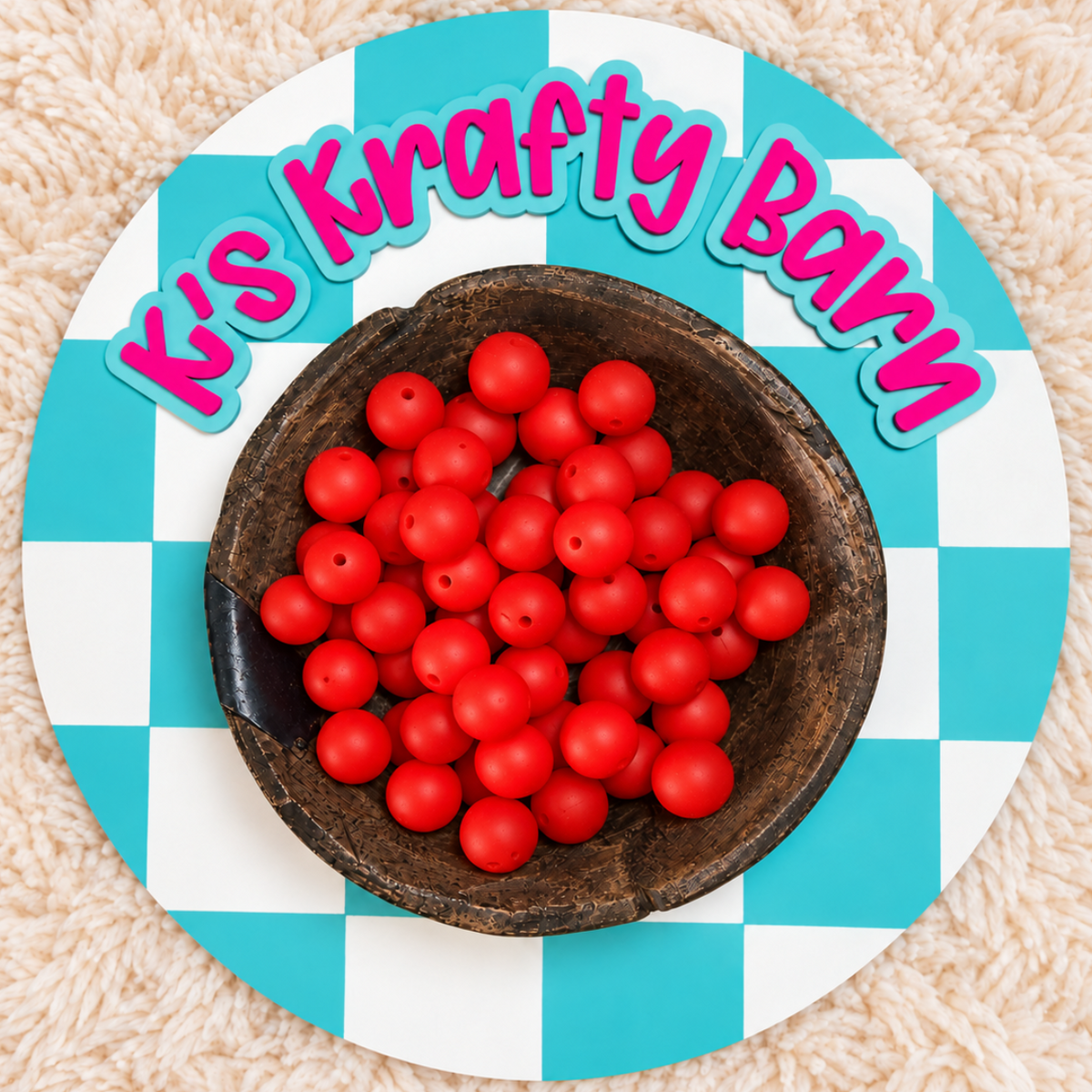 Candy Apple Red 15mm Solid Silicone Beads