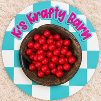 Cherry Red 15mm Solid Silicone Beads
