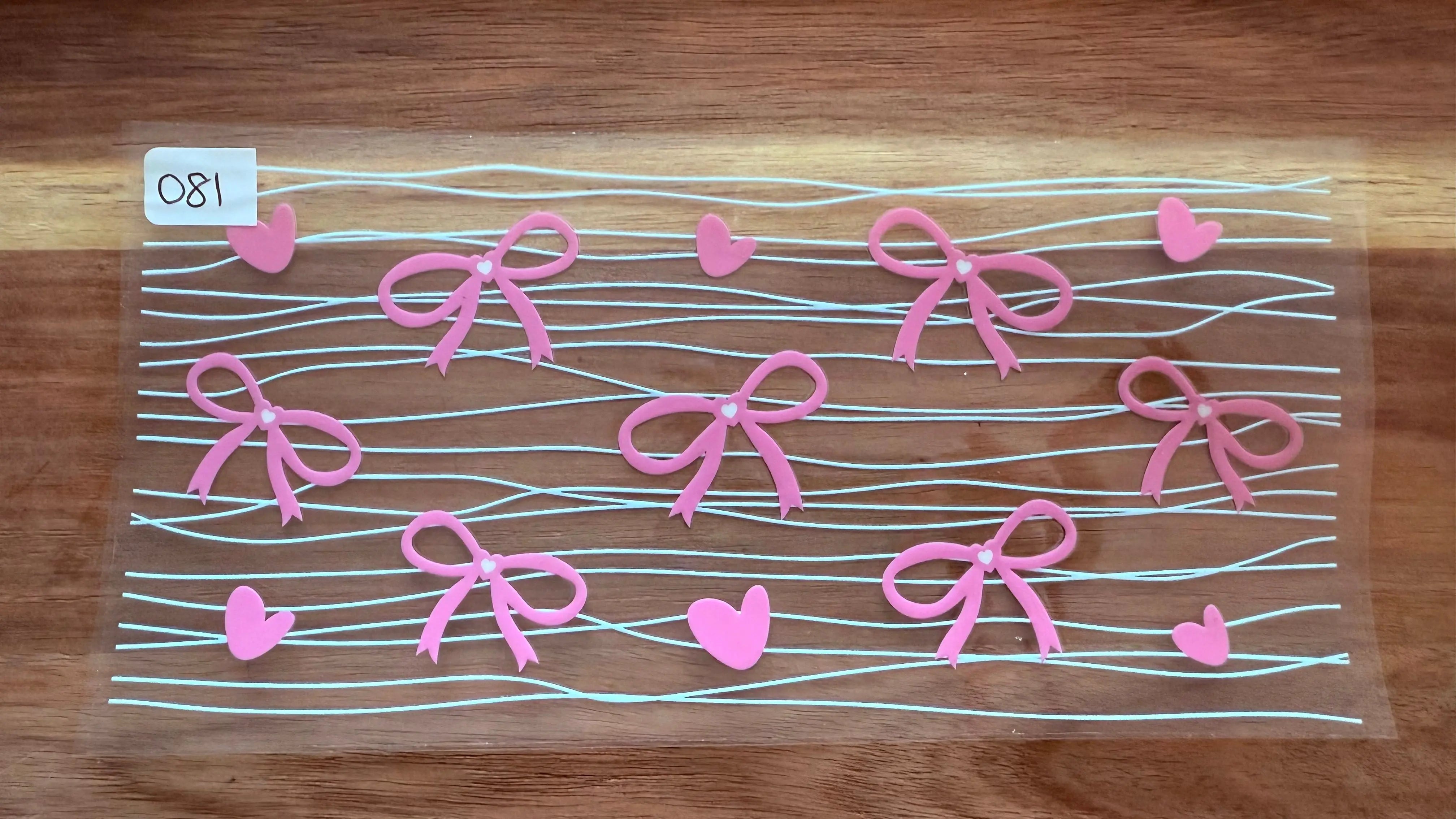 #81 Pink bows with hearts K's Krafty Barn