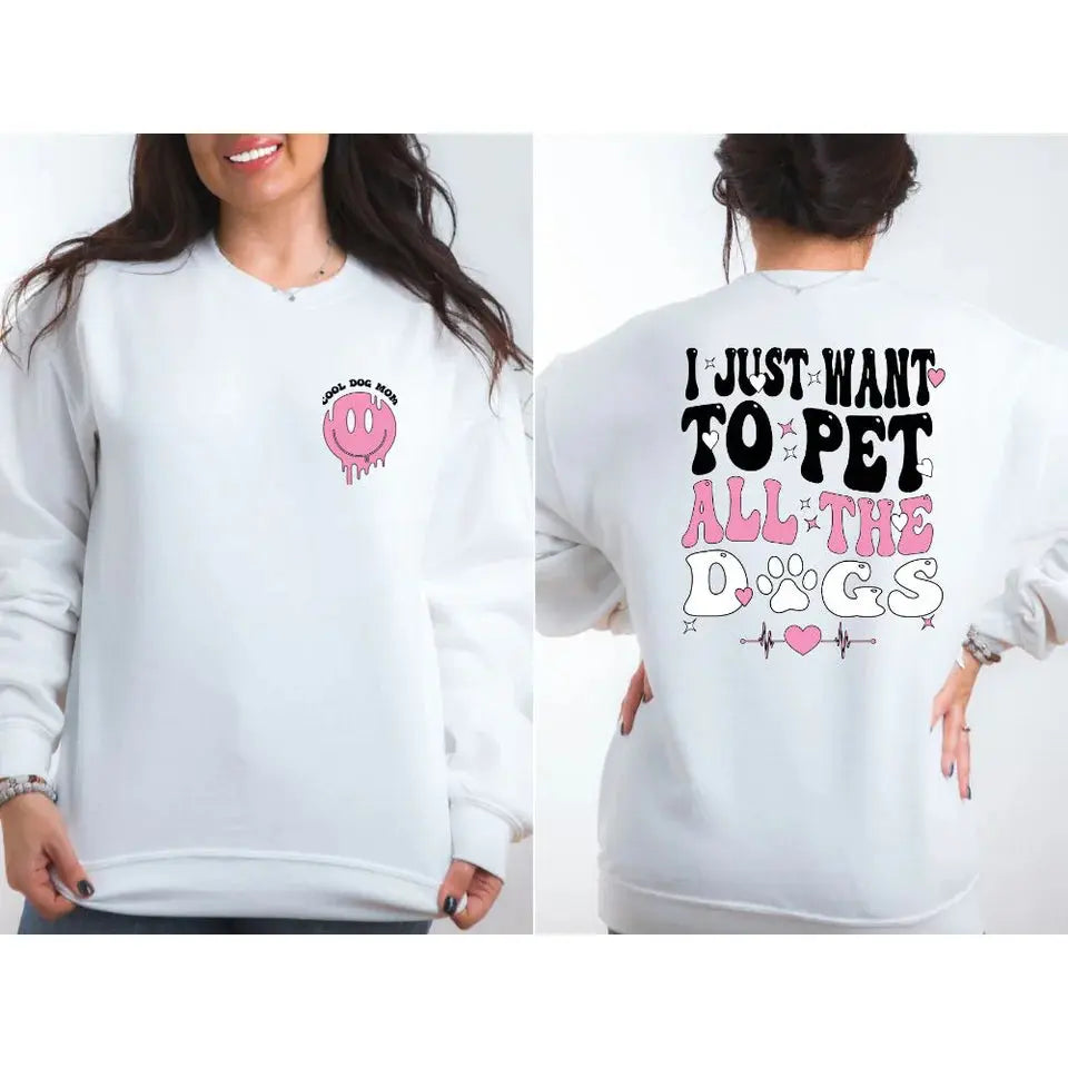 I Just Want to Pet All the Dogs with pocket print – Cute Dog Mom Graphic K's Krafty Barn