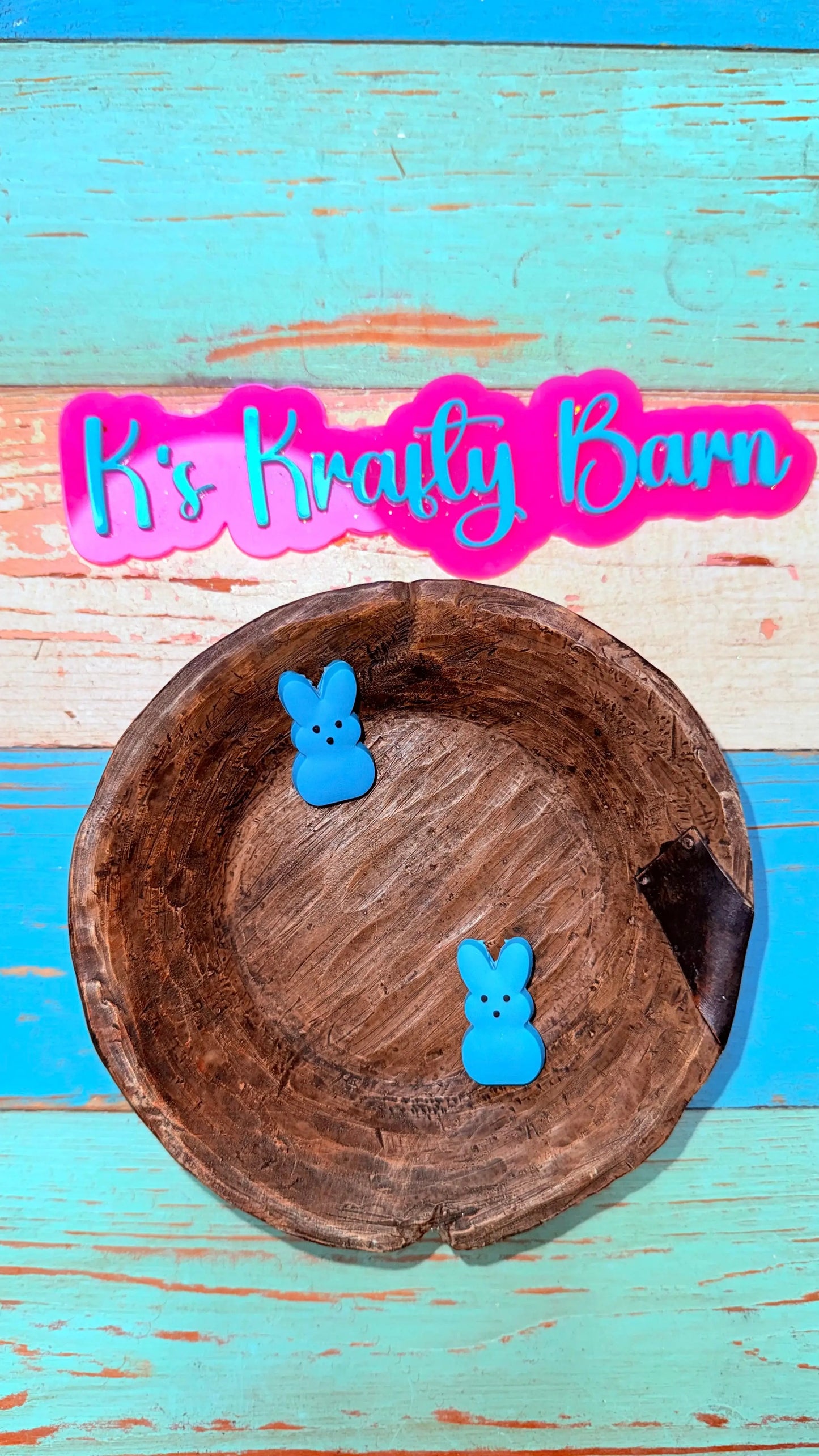 Silicone Focal Bead- Blue peep K's Krafty Barn