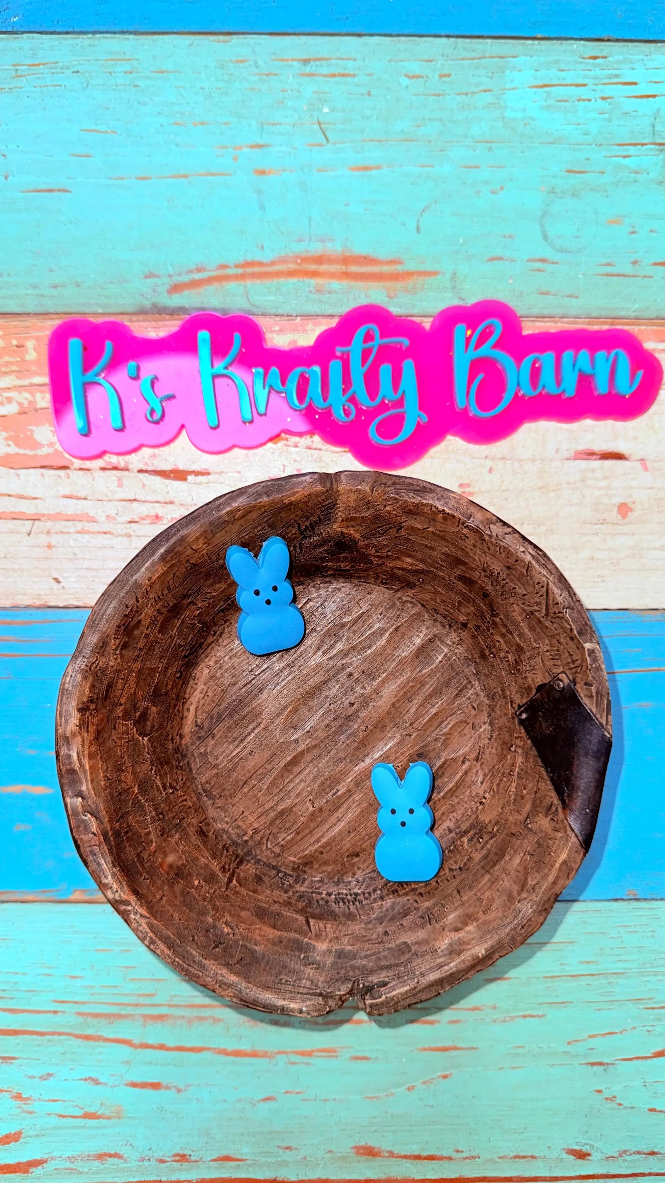 Silicone Focal Bead- Blue peep K's Krafty Barn