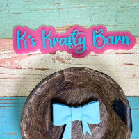 Silicone Focal Bead- Light blue bow K's Krafty Barn