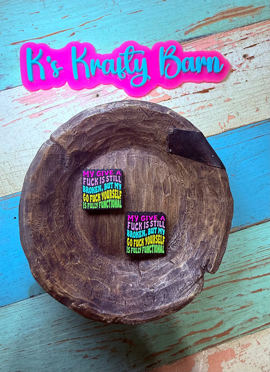 Wholesale Silicone Focal Bead- My give a f***k is still broken