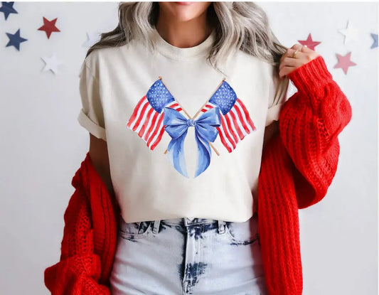 Double American Bow Flag K's Crafty Vibes Co.
