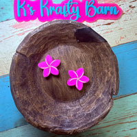 Silicone Focal Bead- Hot Pink Plumeria Flower K's Krafty Barn