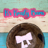 Silicone Focal Bead- Cute Pink floral Straw charm or focal bow K's Krafty Barn
