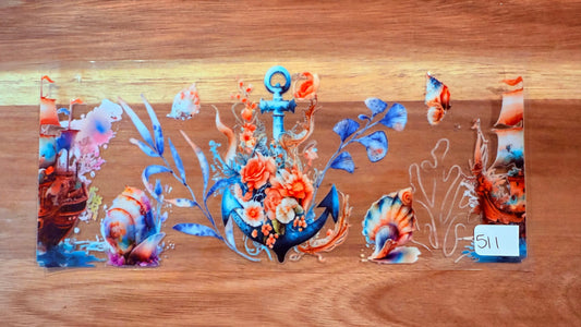 #511 Anchor with flowers K's Krafty Barn