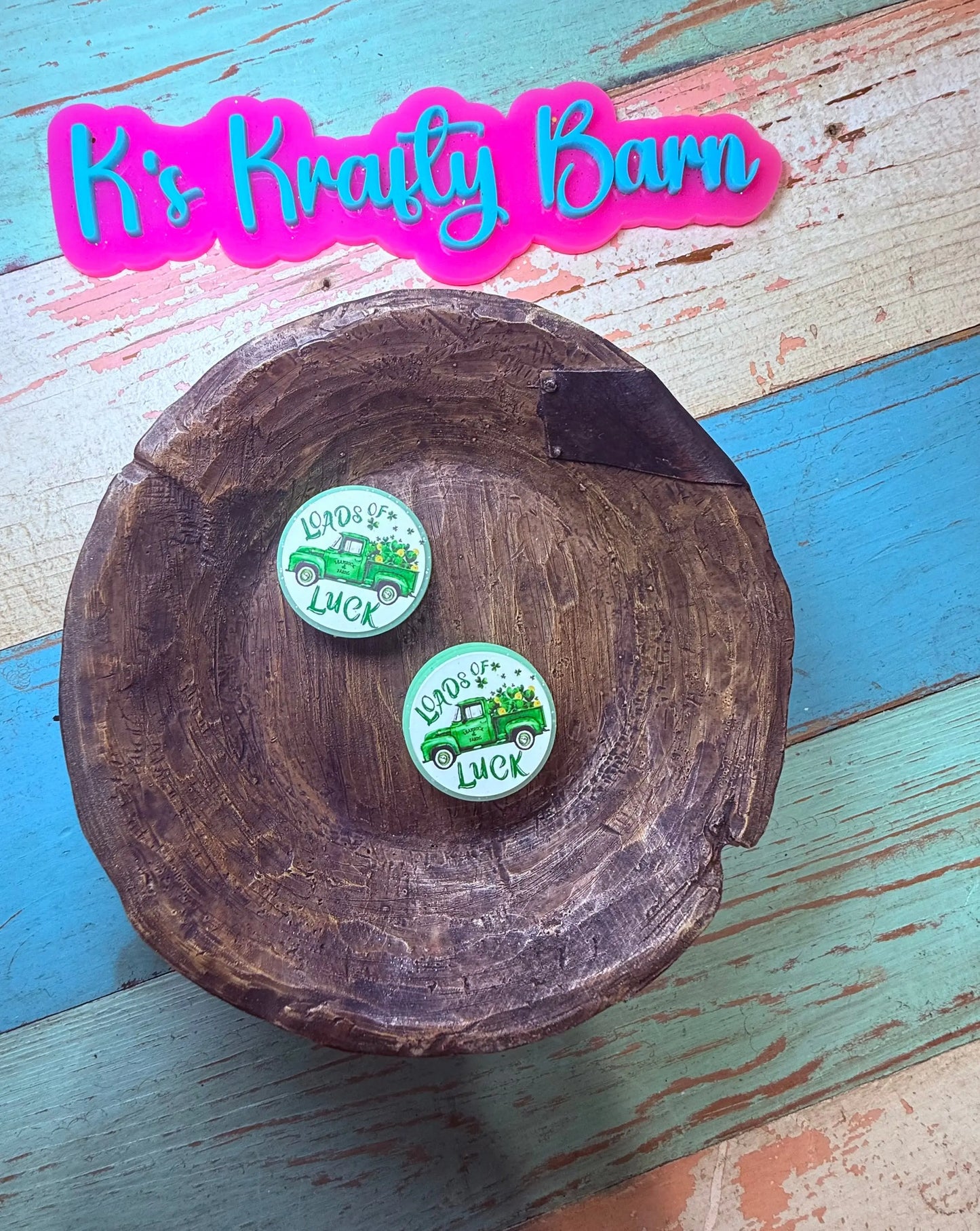 Silicone Focal Bead- Loads of Luck K's Krafty Barn