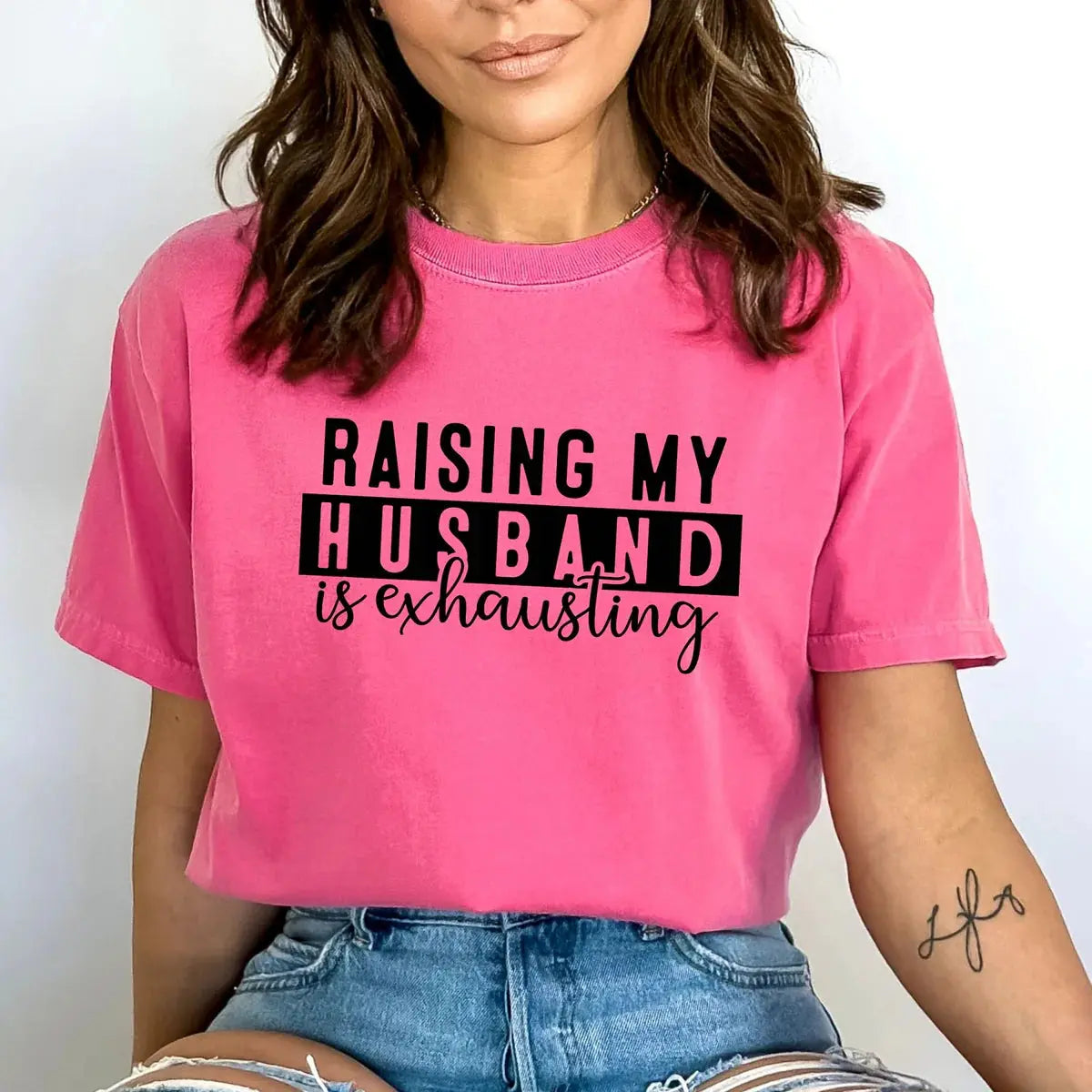 Raising My Husband Is Exhausting Shirt | Funny Wife Tee K's Krafty Barn