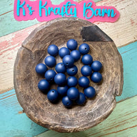 15mm Solid Silicone Beads- Navy Blue K's Krafty Barn