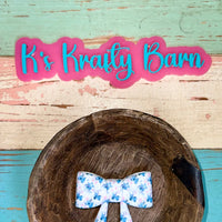 Silicone Focal Bead- Blue Alien bow K's Krafty Barn