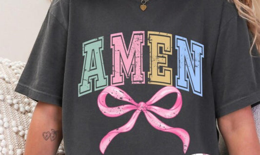AMEN-pink bow