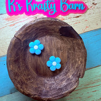 Silicone Focal Bead-Light Blue Daisy Flower K's Krafty Barn