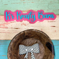 Silicone Focal Bead- Checkered bow K's Krafty Barn