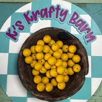 15mm Solid Silicone Beads- Golden Yellow