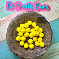 15mm Solid Silicone Beads- Sunshine Yellow K's Krafty Barn