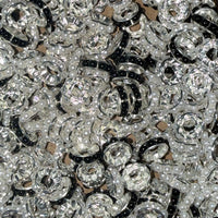 Black & White Pearl Rhinestone Spacer Bead Mix – 10mm | Large Hole Spacers K's Krafty Barn
