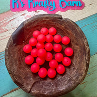 15mm Solid Silicone Beads- Electric Pink K's Krafty Barn