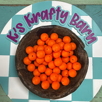 15mm Solid Silicone Beads- Tangerine