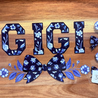 #356 GiGi with blue flowers and bow K's Krafty Barn