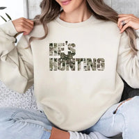 He’s Hunting Camo Bow Shirt | Hunting Wife Graphic Tee K's Krafty Barn