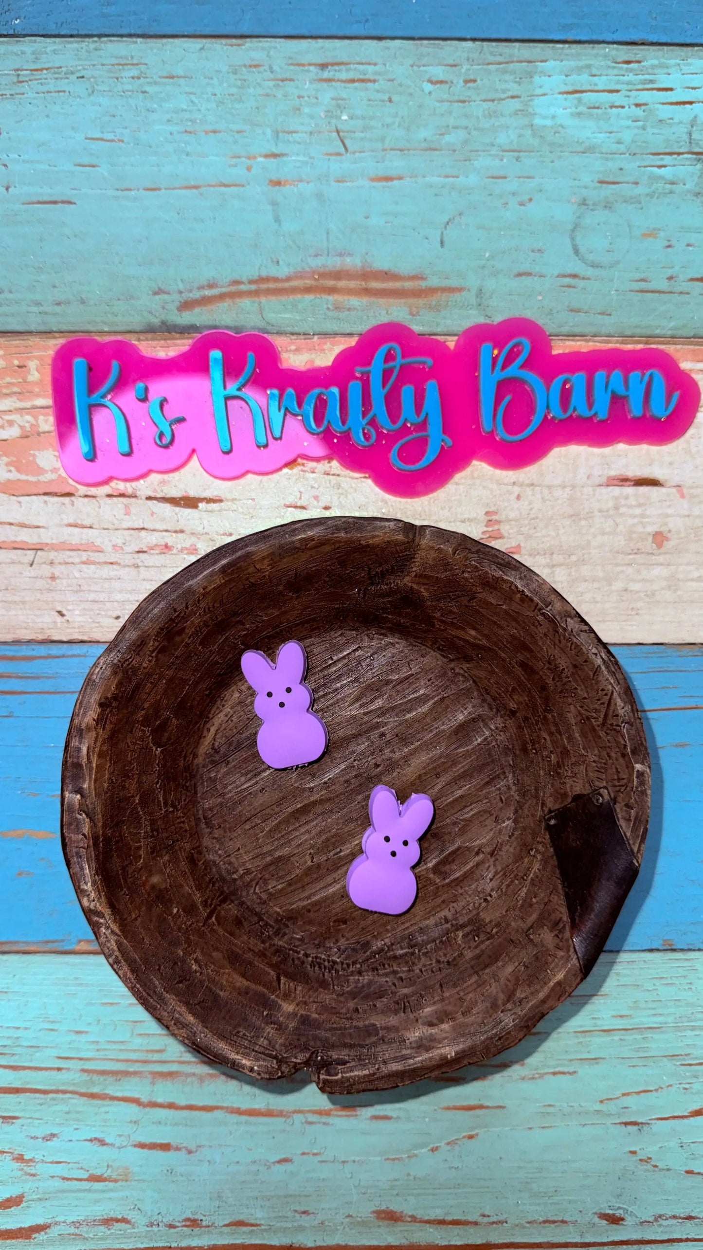 Silicone Focal Bead- Purple peep K's Krafty Barn