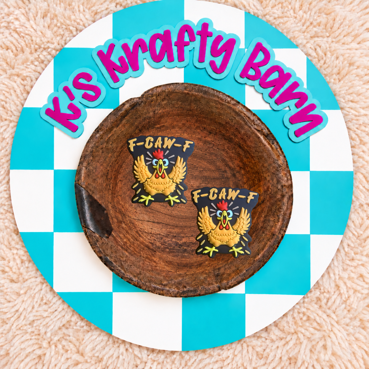 F-Caw-F Sassy Chicken Silicone Focal Bead