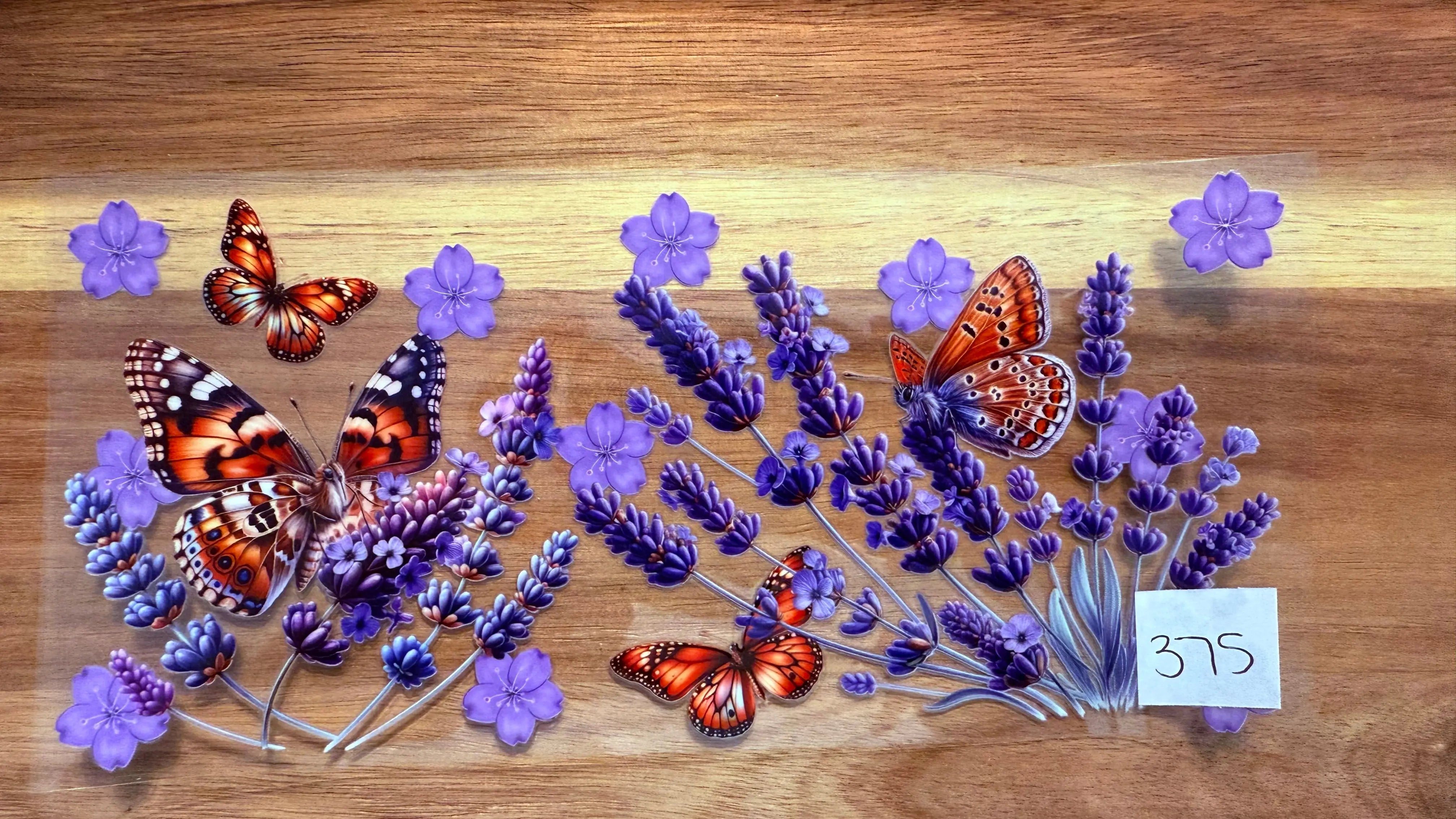 #375 Butterflies with purple flowers K's Krafty Barn