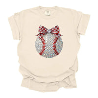 Baseball Bow Graphic Tee | Baseball Mom Shirt | Sparkle Baseball T-Shirt K's Krafty Barn
