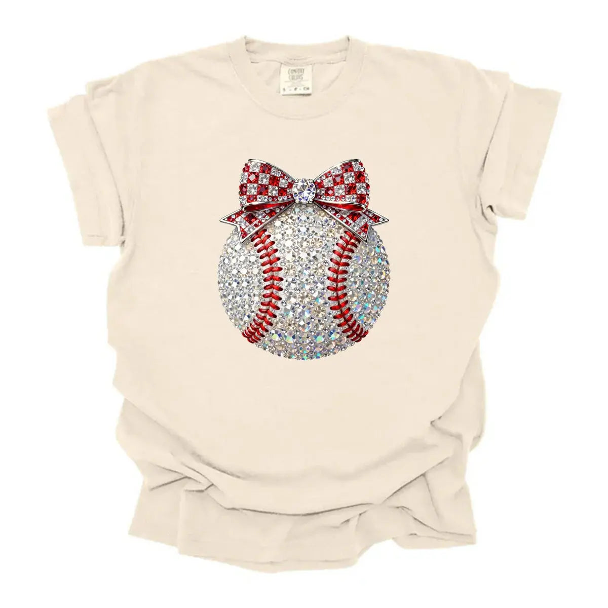 Baseball Bow Graphic Tee | Baseball Mom Shirt | Sparkle Baseball T-Shirt K's Krafty Barn