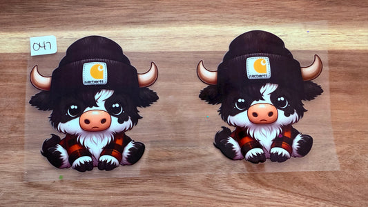 #47 Highland Cow with carhartt beanie