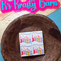 Silicone Focal Bead- Love them Spoil them Send them home AUNTIE K's Krafty Barn