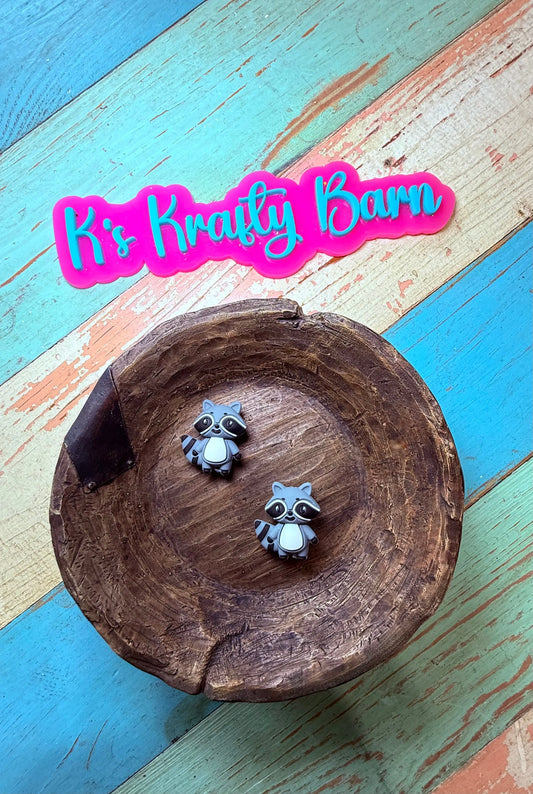 Silicone Focal Bead- 3D Raccoon K's Krafty Barn