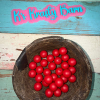 15mm Solid Silicone Beads- Candy Apple Red