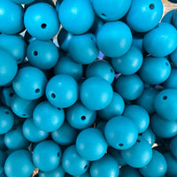 15mm Solid Silicone Beads- Peacock Blue K's Krafty Barn