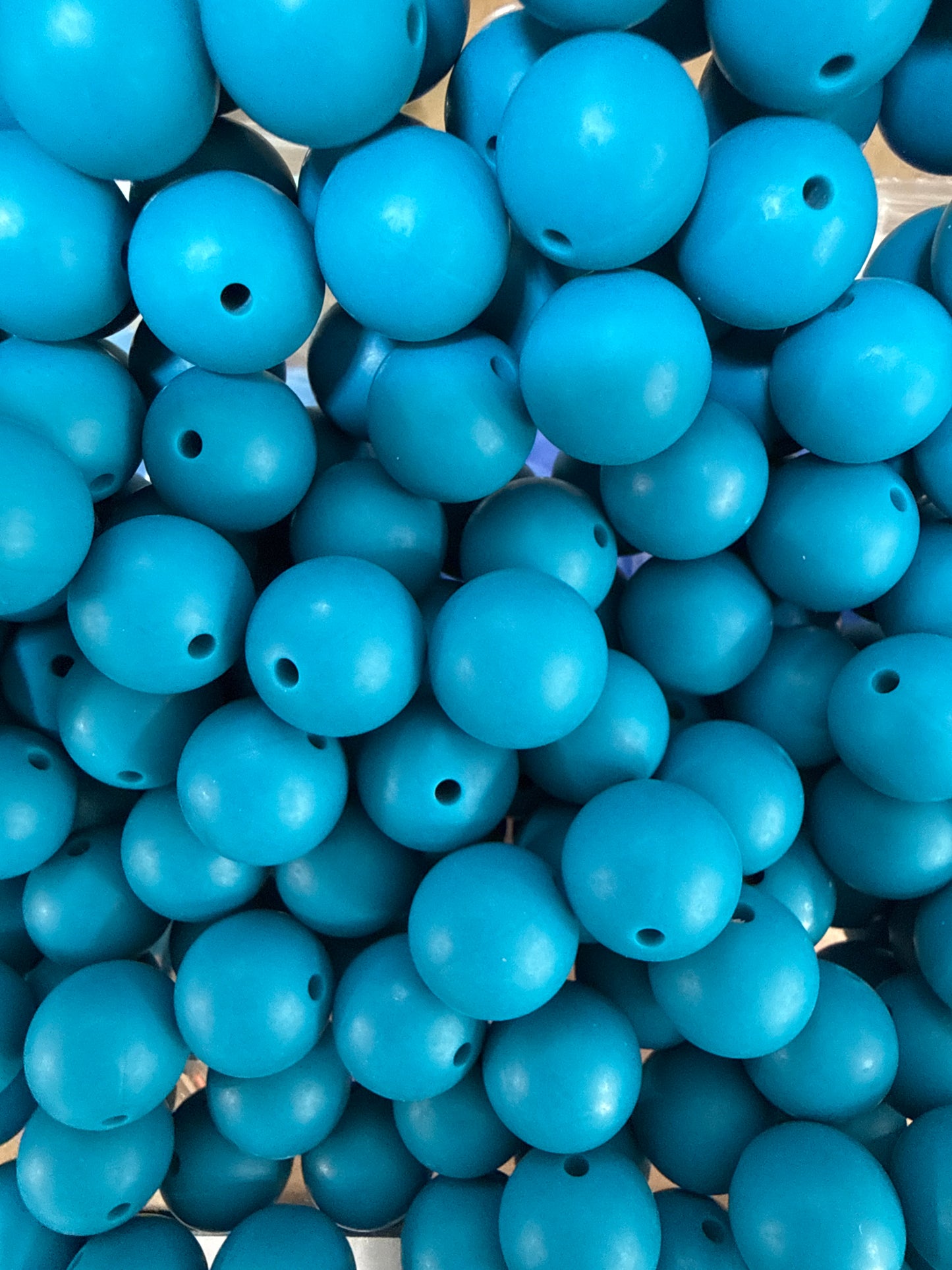 Wholesale 15mm Solid Silicone Beads- Peacock Blue