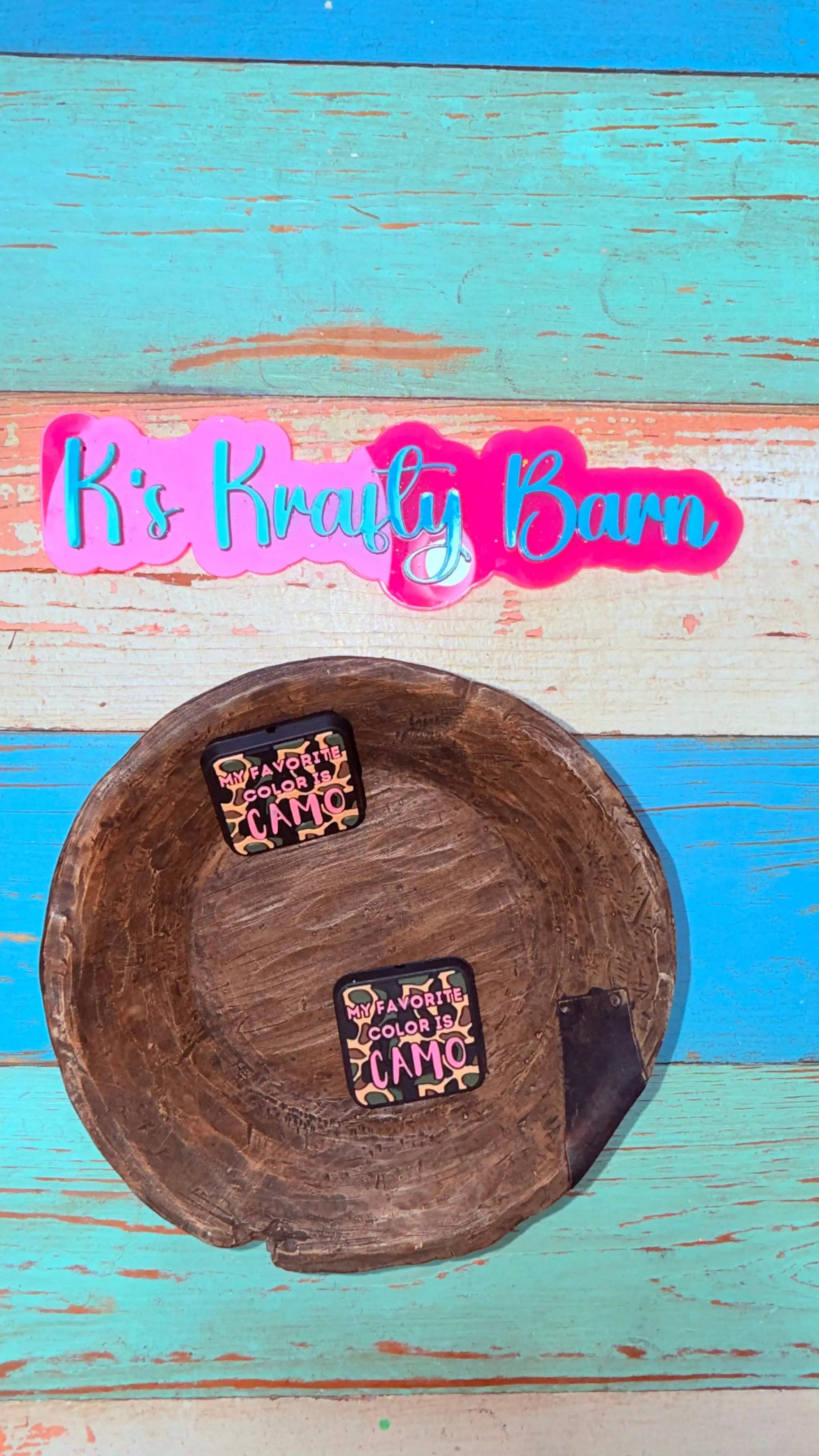 Silicone Focal Bead- My favorite color is Camo K's Krafty Barn