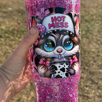 40oz Snowglobe-Hot Mess K's Krafty Barn