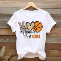 My Heart Is On That Court Basketball Shirt K's Krafty Barn