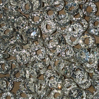 Rhinestone Spacer Bead Mix – 10mm Silver | Large Hole Spacers K's Krafty Barn